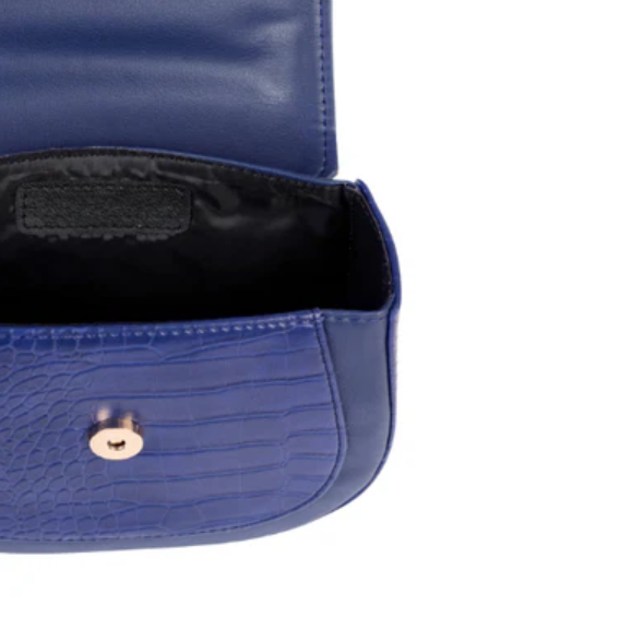 Navy Two Tone Rexine Handbag