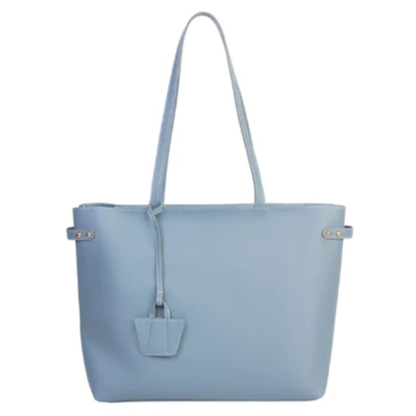 Sky Blue Rexine Shoulder Bag