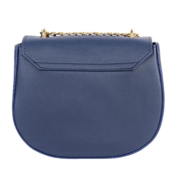 Navy Two Tone Rexine Handbag