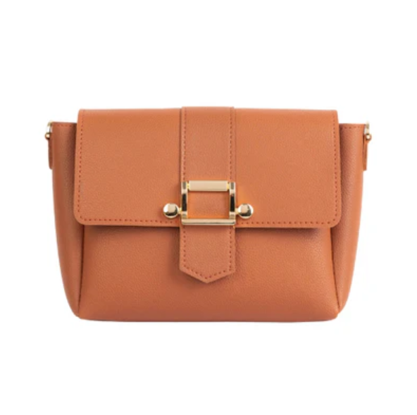Rust Rexine Flap Chain Handbag
