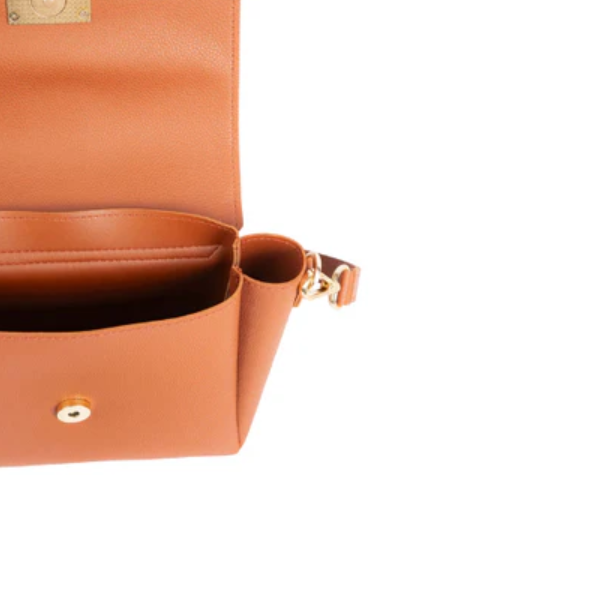 Rust Rexine Flap Chain Handbag