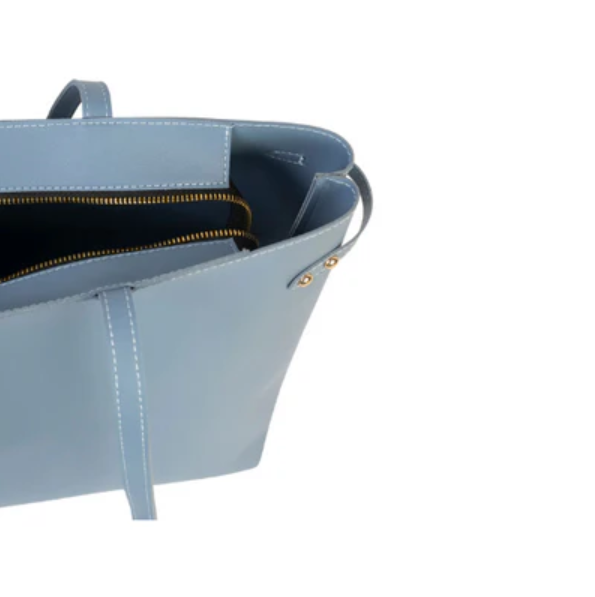 Sky Blue Rexine Shoulder Bag