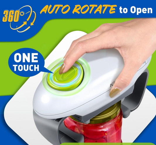 Higher Torque Electric Jar Opener – Hands-Free Automatic Opener for Seniors & Arthritis (White)